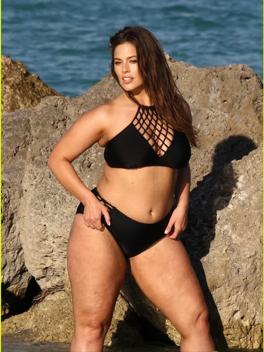 Ashley Graham Black Crisscross Bikini TOP ONLY Plus Size 20